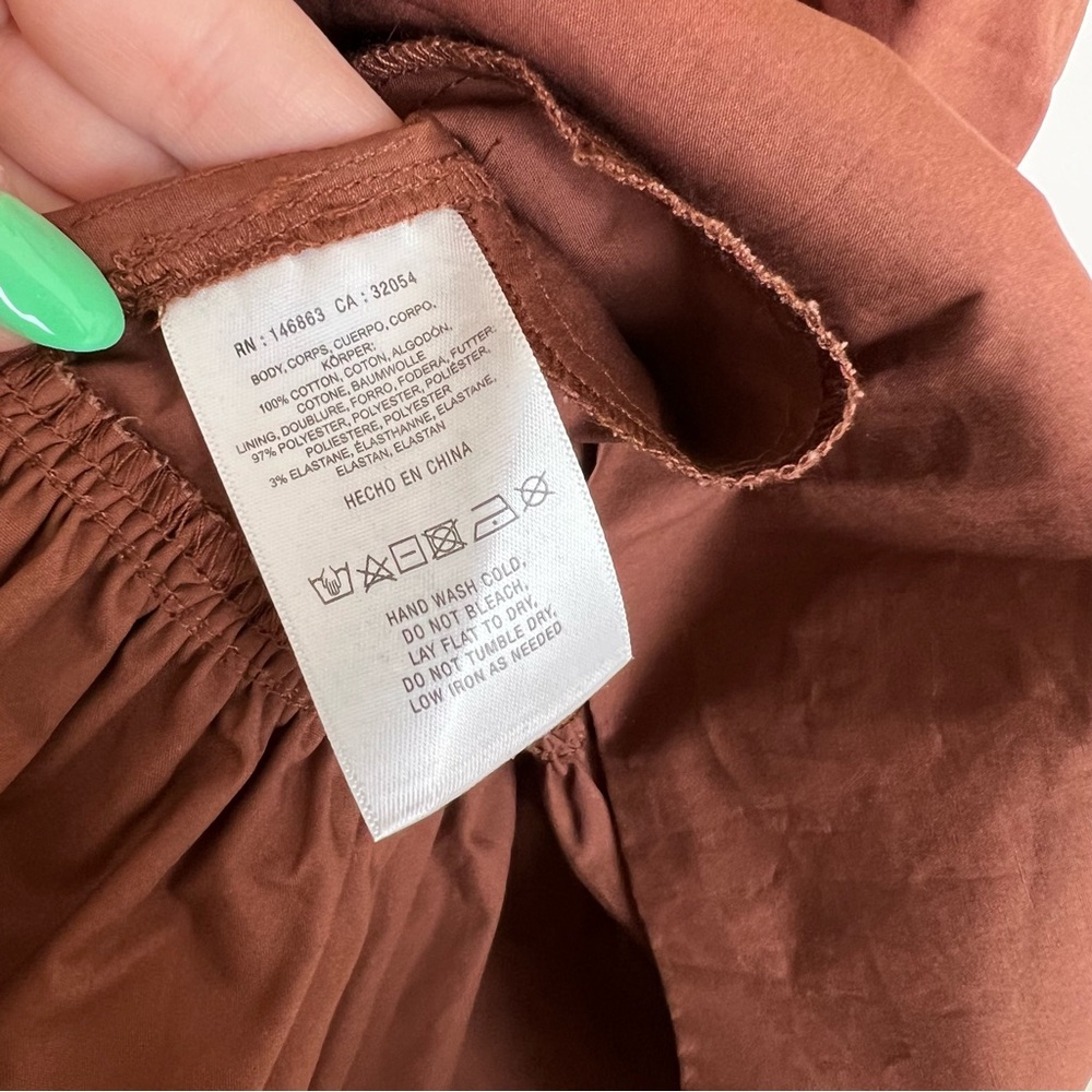 Anthropologie Rust Brown Tiered Mini Dress - Picture 6 of 15